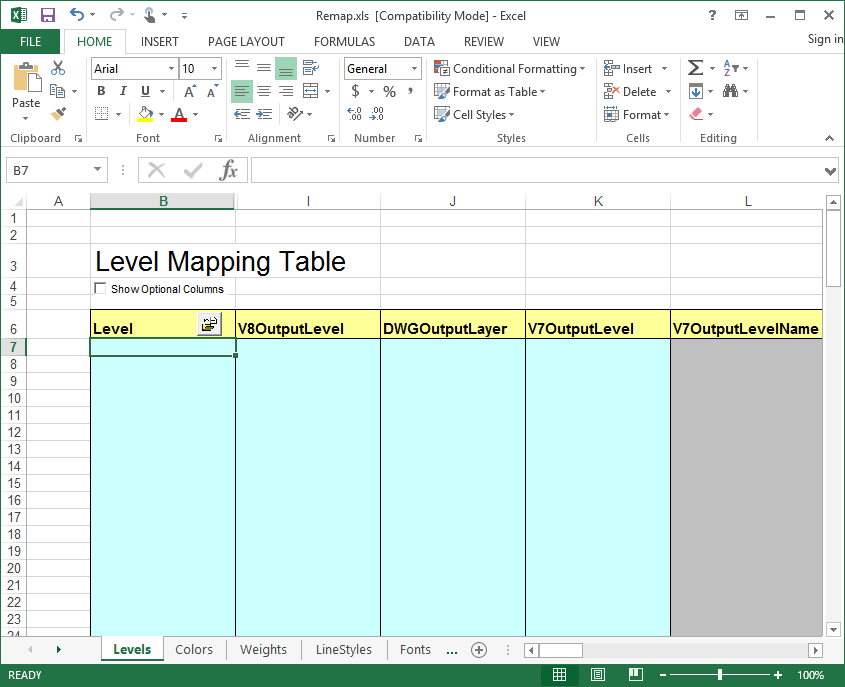 Using the Remapping Spreadsheet