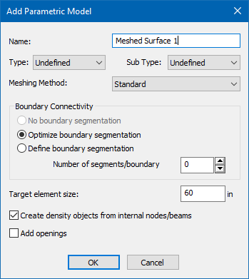 Add Parametric Model Dialog